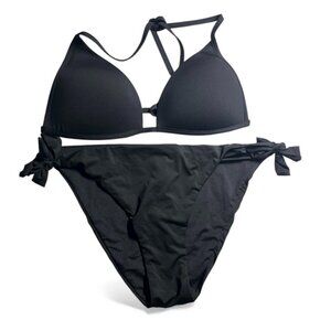 Calzedonia Black Bikini Set – Top & Tie-Side Bottom (Size M)